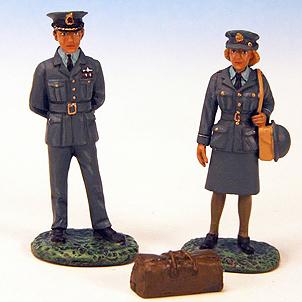 Image of Air Commodore and WAAF--two figures--RETIRED--LAST THREE!!
