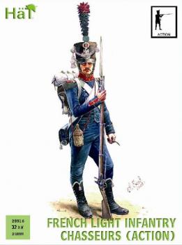 Image of 28mm French Chasseurs Action poses--thirty-two 28mm plastic figures