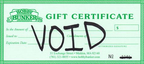 Gift Certificate--One Hundred Dollars--Use coupon code FREEGIFT when ordering. #1
