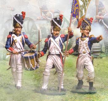 Image of French Old Guard Command Set--three figures--RETIRED--LAST ONE!!