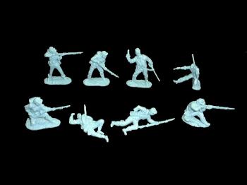 Image of Union Infantry 16 figures in 8 poses (light blue)