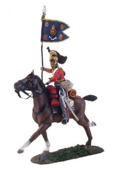 Image of British 1st Royal Dragoon Guidon Bearer Charging No.1--single mounted figure--RETIRED--LAST ONE!!