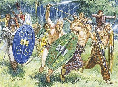 Gaul Warriors, I-II Centuries--40 unpainted plastic figures in 8 poses #1