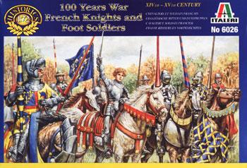 French Knights & Foot Soldiers, 100 Years War (XIV-XV Cent.)--20 foot figures and 8 mounted figures in 13 poses & 8 horses--RETIRED--Limited Availability. #1