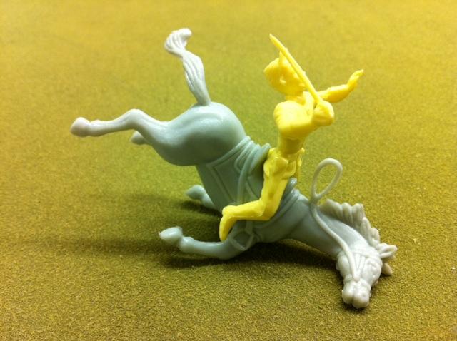 Falling Horse and Rider, Creme colored rider #1