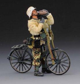 Image of SS Tank Hunter (Drinking)--Winter--single figure on bicycle--RETIRED--LAST ONE!!