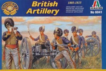 Napoleonic British Artillery--16 unpainted plastic figures in 4 poses, 4 guns in 2 styles #1