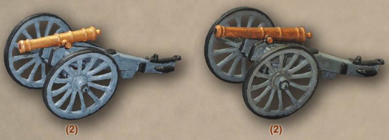 Napoleonic British Artillery--16 unpainted plastic figures in 4 poses, 4 guns in 2 styles #3