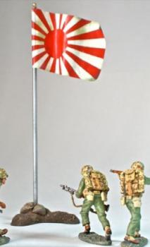 Image of Flag Pole Set #1 Japanese WWII - (1 pole w/flag & base)--RETIRED--LAST ONE!!