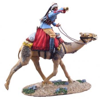 Image of British Camel Corps Bugler, Mounted, Charging #1--single mounted figure--RETIRED--LAST ONE!! Image of British Camel Corps Bugler, Mounted, Charging #1--single mounted figure--RETIRED--LAST ONE!!