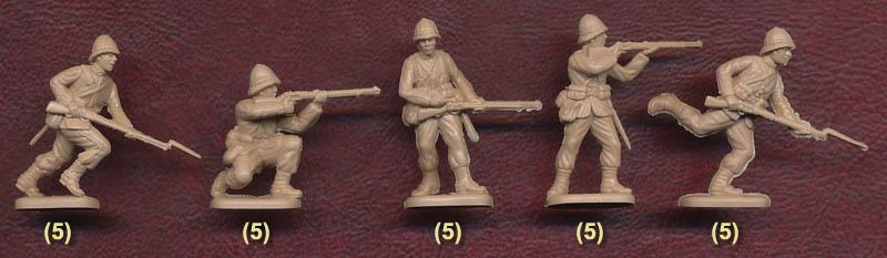 Zulu War British Infantry (1879)--40 figures in 15 poses #2