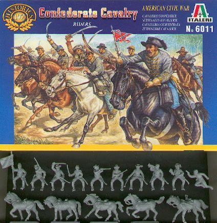 Confederate Cavalry Riders--17 figures with 17 horses #1