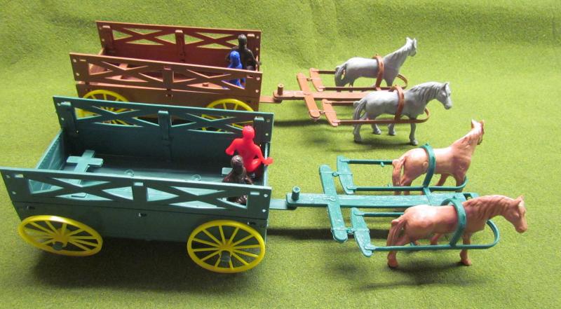 Farm Wagon or Trailer, Green (unassembled; includes wheels, horses) Retired  #1