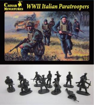 Image of WWII Italian Paratroopers--33 figures in 13 poses--1:72 scale--THREE IN STOCK.