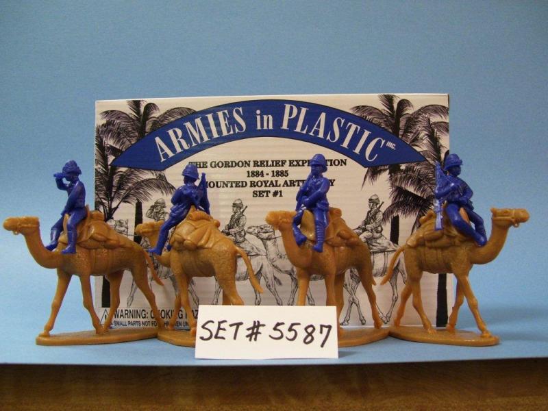Mounted Royal Artillery Set #1--4 men in dark blue, 4 camels in butterscotch #2