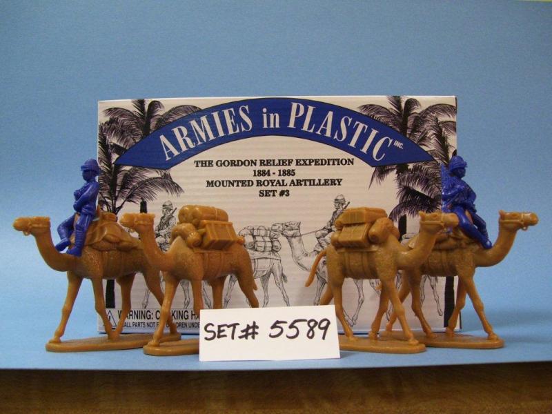 Mounted Royal Artillery Set #3--2 men in dark blue, 4 camels in butterscotch #2