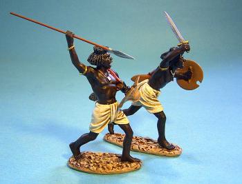 Image of Two Beja Warriors, Charging#1--two figures