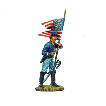 Image of 8th IL Cavalry Union Dismounted Cavalry Standard Bearer - single figure