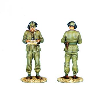 Image of Das Deutsche Afrika Korps Panzer Crew Standing with Map--single figure--RETIRED. LAST ONE.