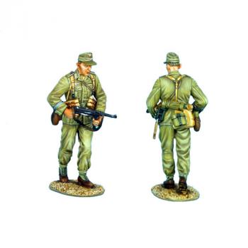 Image of Das Deutsche Afrika Korps Infantry Walking with MP40 and Field Cap--single figure