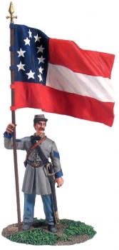 Image of Confederate Infantry Color Sergeant At Rest First National Colors No.1--single figure