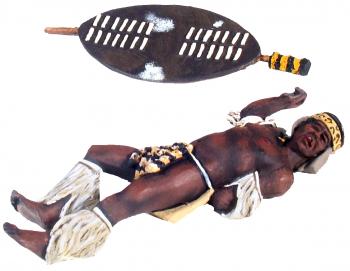 Image of Zulu Warrior Casualty No.1--single figure and shield--Re-Releasing.