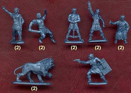 Roman Gladiators--38 figures and 4 animals in 19 poses #3