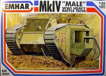 Emhar MkIV "Male" WWI Heavy Battle Tank Model Kit 1/72 