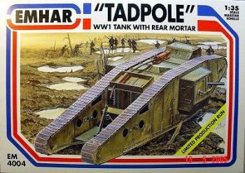 Tadpole WWI British Tank with rear mortar Tadpole WWI British Tank with rear mortar #25221