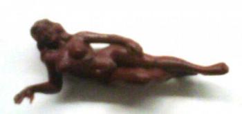 Image of Bathing Beauty - single figure resting on side - Brown
