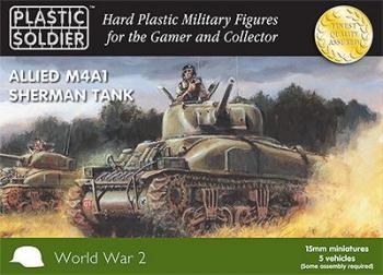 Image of 15mm Easy Assembly U.S. Sherman M4A1 75mm Tank