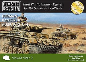 Image of 15mm Easy Assembly German Panzer III F, G and H Tank--AWAITING RESTOCK.