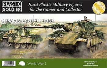 Image of 15mm Easy Assembly German Panther Tank--contains five unassembled plastic tanks