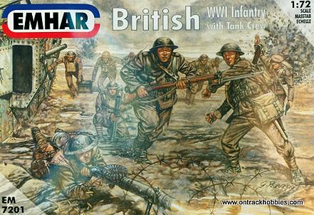 British Infantry and Tank Crew--1:72nd scale unpainted plastic figures #1
