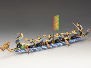 Image of The Victors' Dragon Boat--six rowers, one drummer and one cox