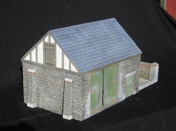 Damaged Normandy Barn--Hand-Painted Foam Building--AWAITING RESTOCK. Damaged Normandy Barn--Hand-Painted Foam Building--AWAITING RESTOCK. #25913