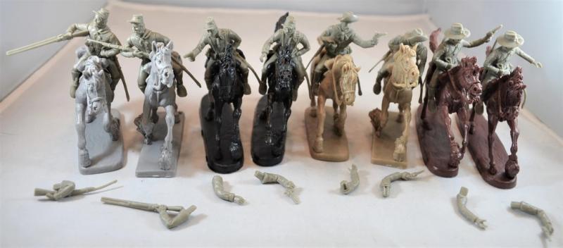 American Cavalry Horse Soldiers, 1860-1880 (Gray)--8 mounted plastic soldiers in 8 poses (swap arms) #1