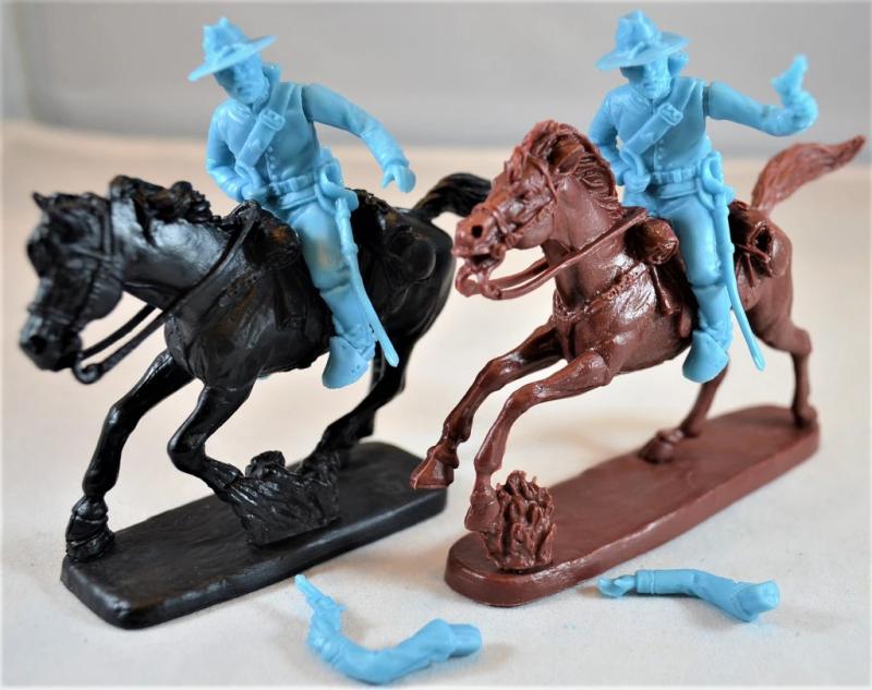 American Cavalry Horse Soldiers, 1860-1880 (Light Blue)--8 mounted plastic soldiers in 8 poses (swap arms) #4