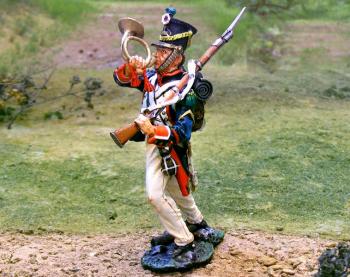 Image of French Line Infantry Blowing Cornet--single figure--RETIRED--LAST ONE!!