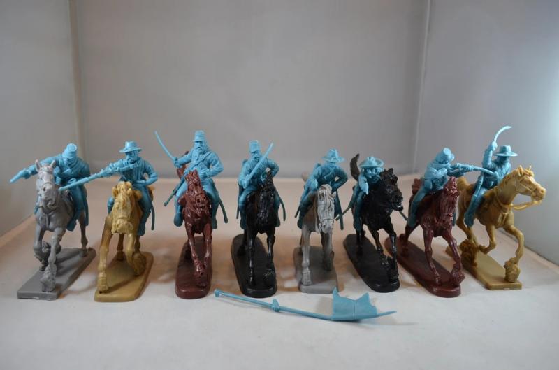 ACW Cavalry (Light Blue)--8 mounted figures in 8 Poses with Horses #1