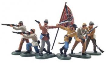 Britains Deetail American Civil War Confederate Infantry Plastic Toy Soldiers