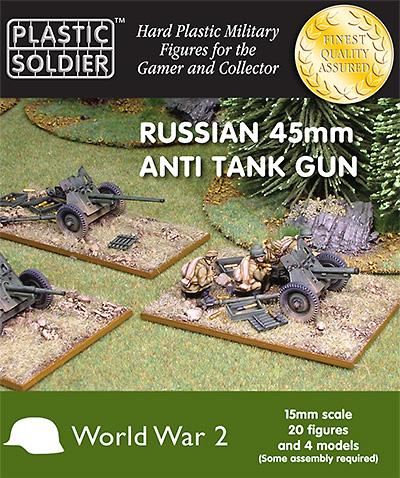 15mm WW2 Russian 45mm anti tank gun (20 figures & makes 4 Guns) #1