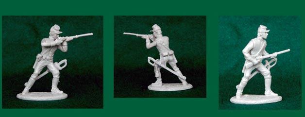 1:32 American Civil War Dismounted Cavalry Plastic Toy San Diego Gray Figures 