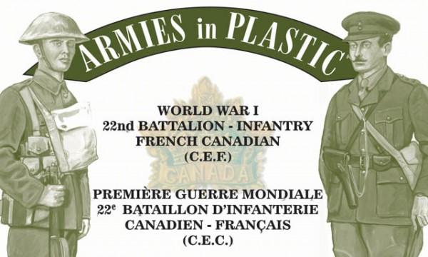 World War I--22nd Battalion--Infantry French Canadian (C.F.F)--20 green plastic figures in 10 poses #1