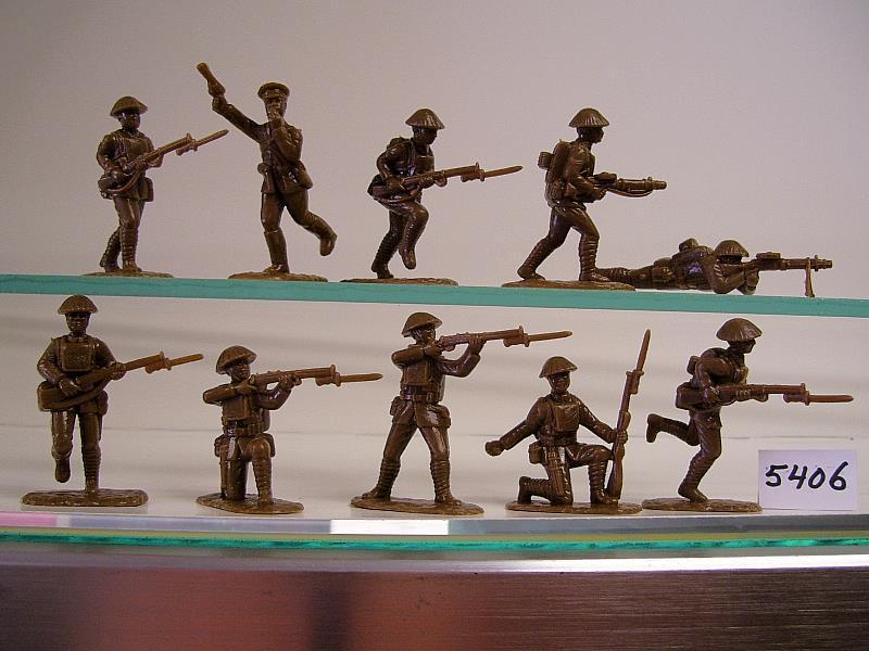 World War I--22nd Battalion--Infantry French Canadian (C.F.F)--20 green plastic figures in 10 poses #2