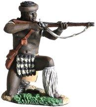 Zulu uDloko Regiment Kneeling Firing Percussion Rifle #1--single figure Zulu uDloko Regiment Kneeling Firing Percussion Rifle #1--single figure #27948