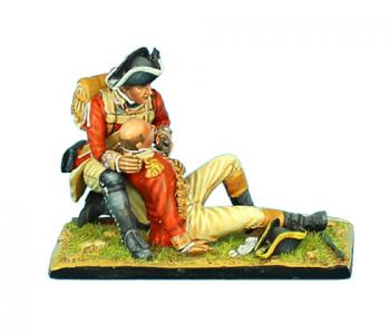 Image of British 22nd Foot Wounded Colonel Given Water--two figures on single base