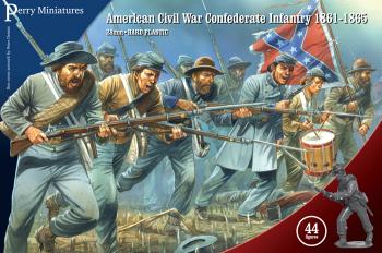 Image of Confederate Infantry 1861-1865--28mm Hard plastic box set--44 figures