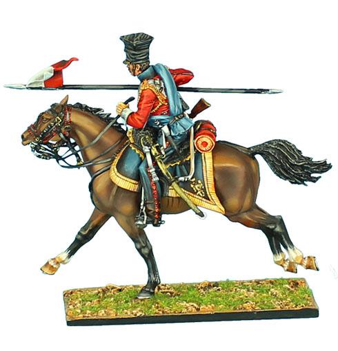 2nd Dutch Red Lancers of the Imperial Guard Trooper with Lancer #3--single mounted figure #1