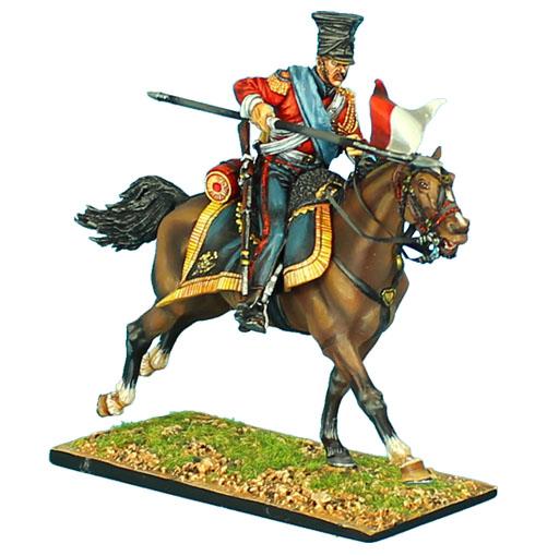 2nd Dutch Red Lancers of the Imperial Guard Trooper with Lancer #3--single mounted figure #2